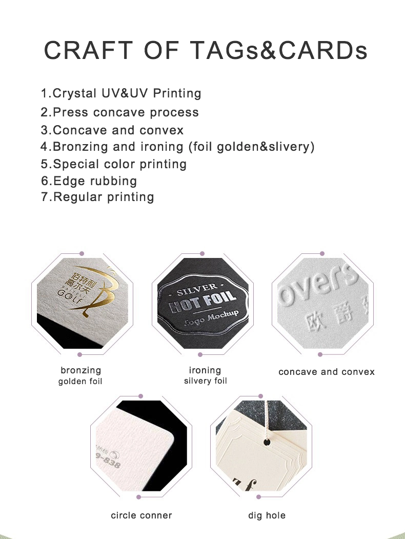 Custom Premium Luxury Hand Tag Paper Printed Shirt Garment Brand Name Logohang Swing Tag