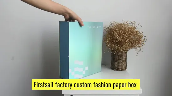 Firstsail Wholesale Rigid Cardboard Ribbon Holographic Mailer Paper Box Packaging Makeup Consumer Electronics Packing Box with EVA Foam