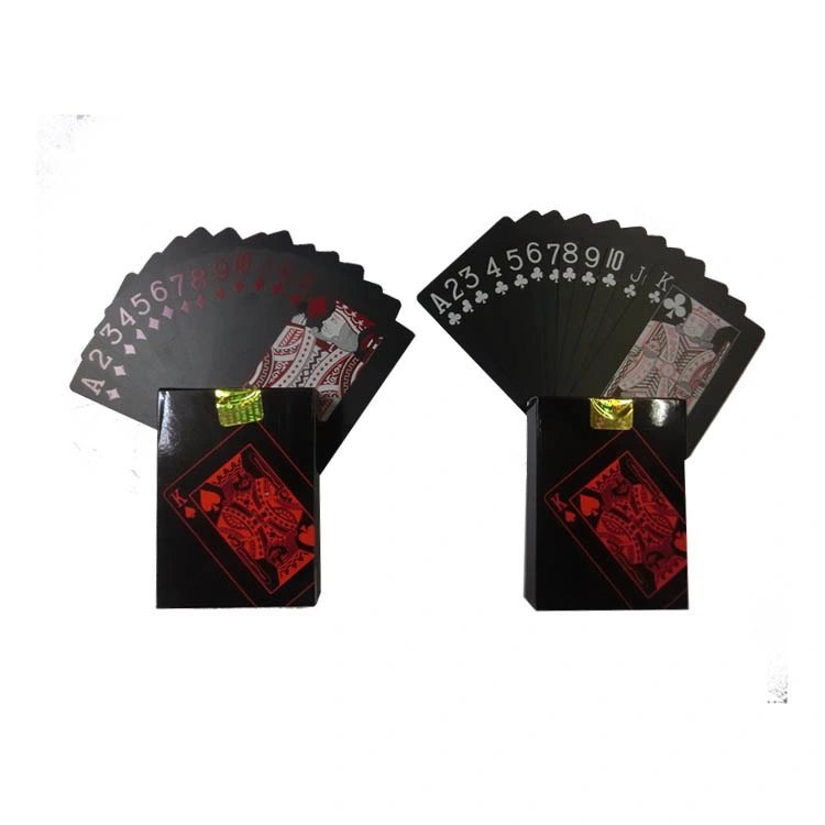 Poker Printing Customized High Quality Black Plastic PVC Playing Cards Pokers