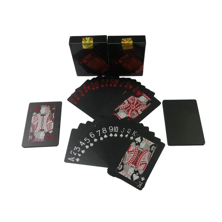Poker Printing Customized High Quality Black Plastic PVC Playing Cards Pokers