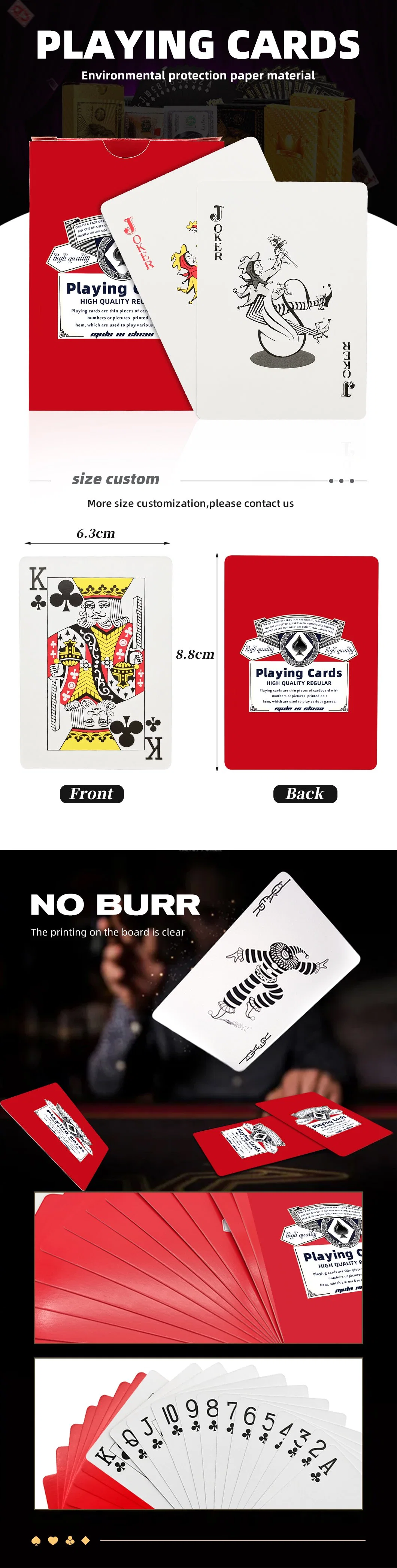 Custom Design Playing Cards Paper Playing Cards Set Poker