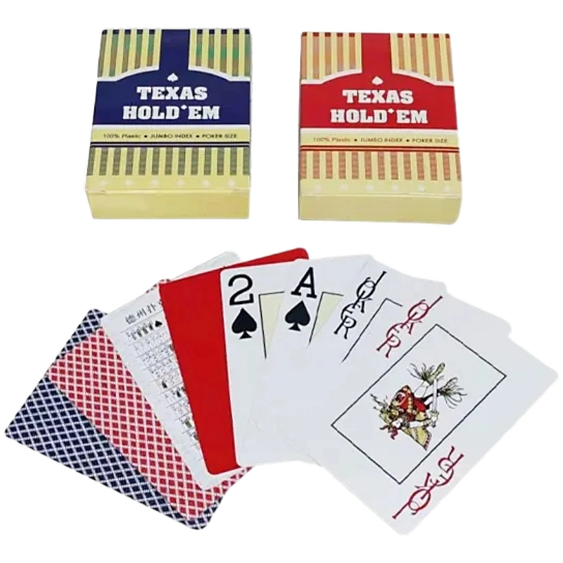 Jumbo Waterproof 0.32mm New 100% Plastic Texas Playing Cards with Matte Finish