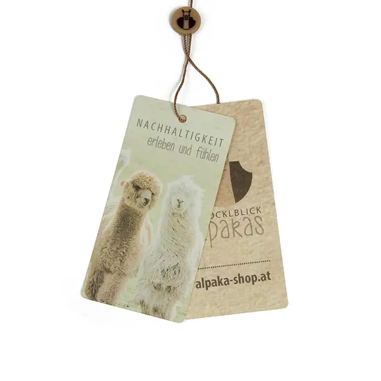 Factory Customized Logo Labels Paper Swing Hand Tag for Garment Clothing Bag 