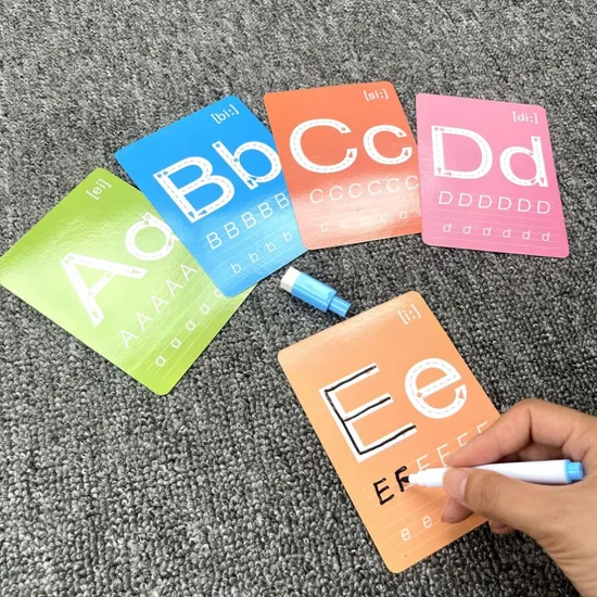 Factory New Design Quality Children Study Card Writable Learning English Flash Cards 