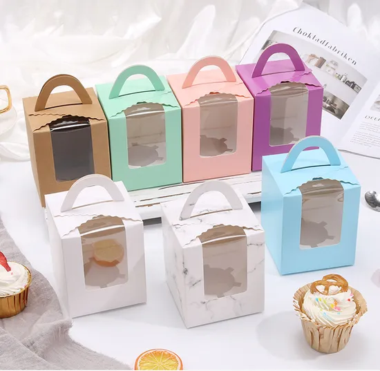 Custom Snack Cookie Cake Candy Gable Box Packaging with Transparent Window 