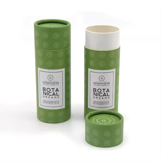 Customized White Paper Tube Box Packaging for Tissue Blanket Underwear Clothing 