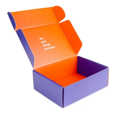 Wholesale Custom Product Shipping Purple Color Packaging Mailer Box with Logo Printing