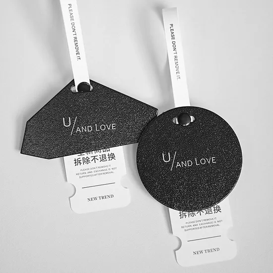 Eco Friendly Luxury Jeans/Shirt/Apparel Printed Logo Hanging Tag White Hand Tags for Clothing 