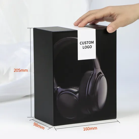Firstsail Luxury Design Custom Rigid Cardboard Gift Box Consumer Electronics Earphone Home Appliance Black Top and Base Packaging 