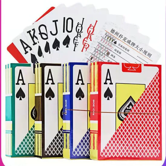 Jumbo Waterproof 0.32mm New 100% Plastic Texas Playing Cards with Matte Finish