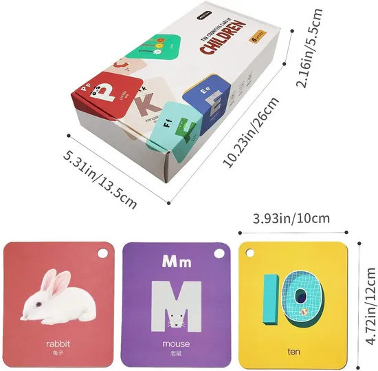 Educational Kids Flash Cards Custom Fruit Box English Printing Educational for Baby Study Fruit Flash Card 
